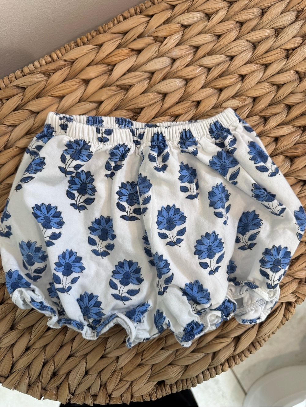 Julia Amory x Smockingbird  Bubble Shorts - Blue Flower Print